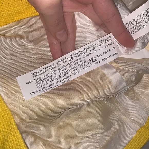 Zara | Yellow Textured Double Breasted Blazer Size Small - Picture 7 of 10